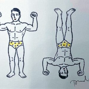 2 beaux nageurs en slip léopard