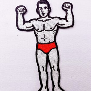 Patch le beau nageur en maillot rouge